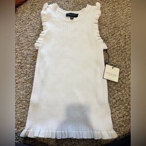 Laundry By Shelli Segal White Ruffle Trim Top